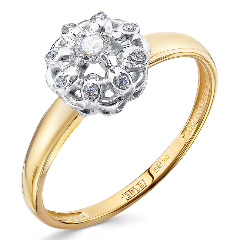 Кольцо, золото, бриллиант, 01-5000